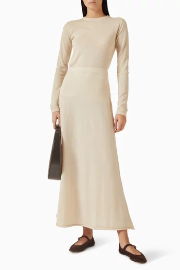 بلوزة بفتحة رقبة مستديرة منسوجة من كشمير