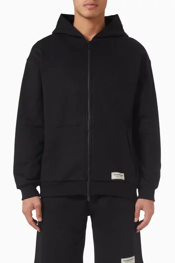Oversized Zip Hoodie in Organic Cotton-blend