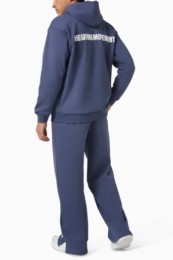 كنزة بغطاء رأس وقصة فضفاضة مزيج قطن عضوي