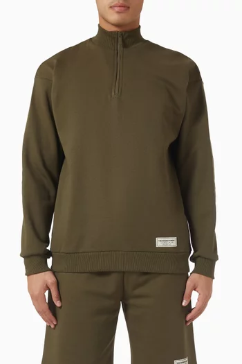 Half-zip Oversized Sweatshirt in Cotton