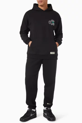 كنزة بغطاء رأس بقصة فضفاضة وطبعة Saudi Arabia قطن