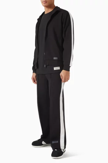 جاكيت مقسم بأجزاء بلون مغاير مزيج قطن عضوي بارز الملمس 