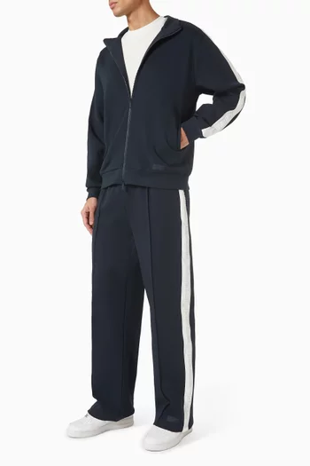 جاكيت مقسم بأجزاء بلون مغاير مزيج قطن عضوي بارز الملمس