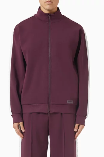 جاكيت مقسم بأجزاء بلون مغاير مزيج قطن عضوي بارز الملمس