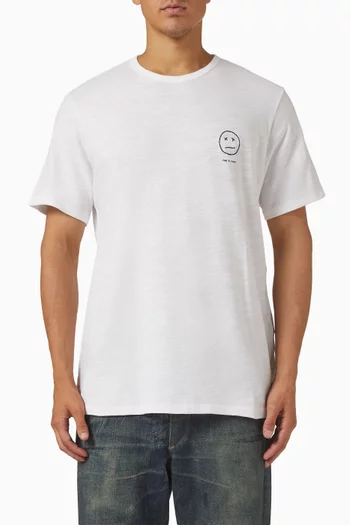 Sour Face Embroidered T-shirt in Cotton