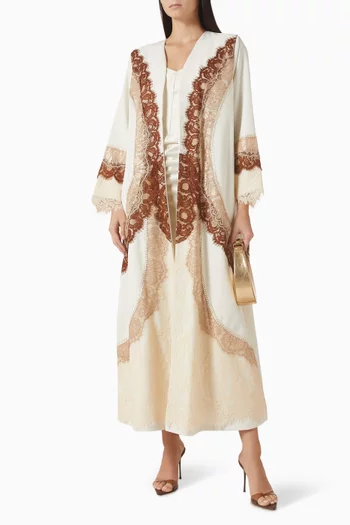 Lace-trim Abaya