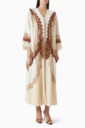 Lace-trim Abaya