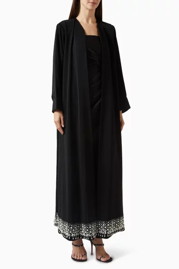 Crystal-embellished Hem Abaya