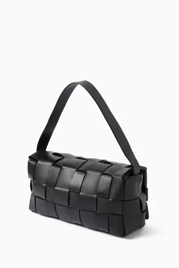 حقيبة يد ميني بتصميم مجدول جلد