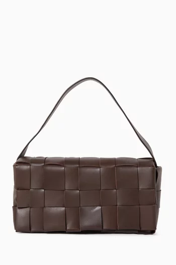 حقيبة يد ميني بتصميم مجدول جلد