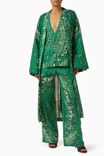 بلوزة بنقشة باندانا قطن