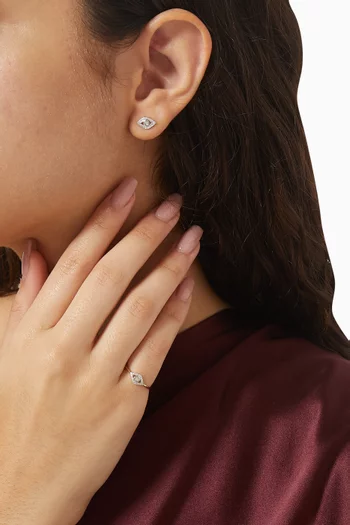 خاتم بتصميم عين الحسود مرصع بالماس ذهب أصفر عيار 14