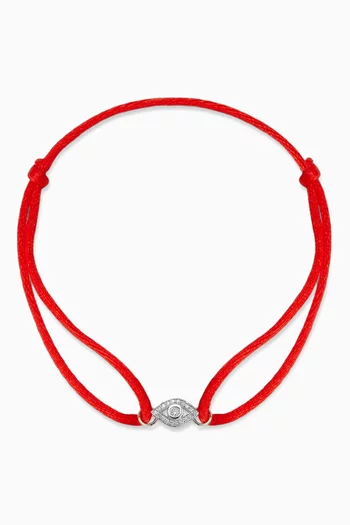 سوار بتصميم حبل بحلية عين الحسود مرصعة بالماس ذهب عيار 14