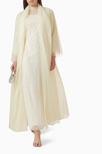 عباية بدانتيل مطرز