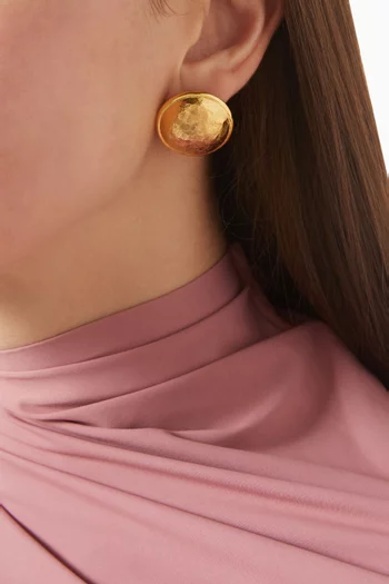 Small Solar Cosmic Stud Earrings in 24kt Gold-plated Brass