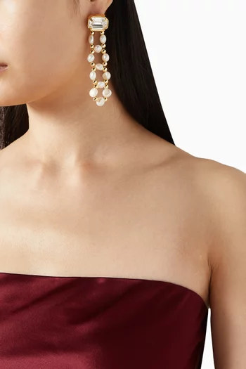 Seraphine Pearl Earrings in 24kt Gold-plated Brass