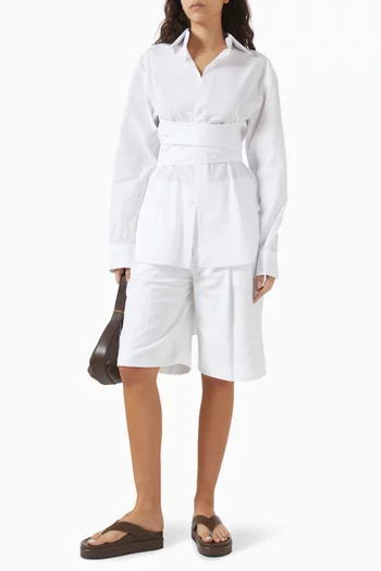 Twisted Wrap Shirt in Cotton