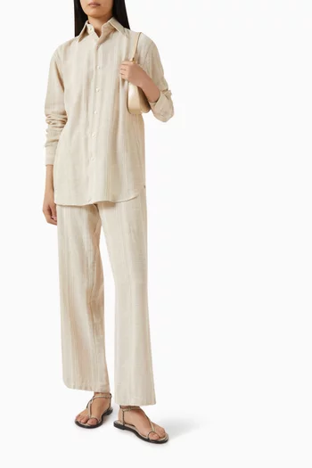 Lounge Striped Drawstring Pants