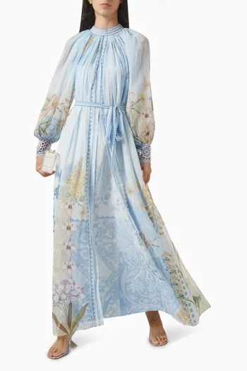 Aurina Belted Dress in Chiffon