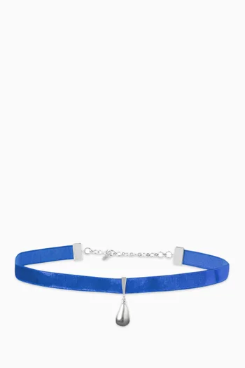 قلادة رقبة مزينة بلؤلؤ كيشي على شكل قطرة مخمل