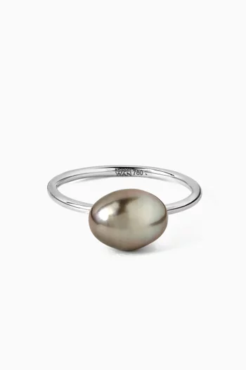 خاتم ماي فيرست بيرل ذهب أبيض عيار 18