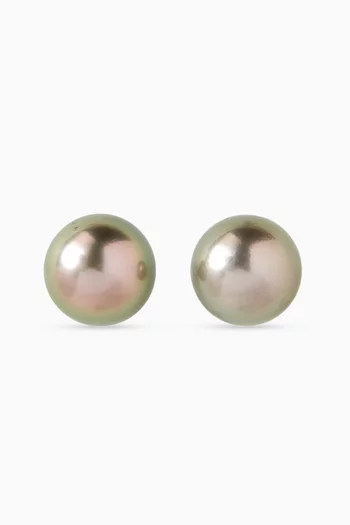 Akila Keshi Pearl Stud Earrings in 18kt Gold