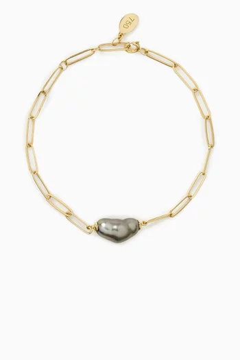 سوار مزين بلؤلؤ أكيلا ذهب أصفر عيار 18