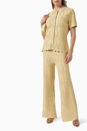 Rhinestone Knit Pants in Viscose Blend