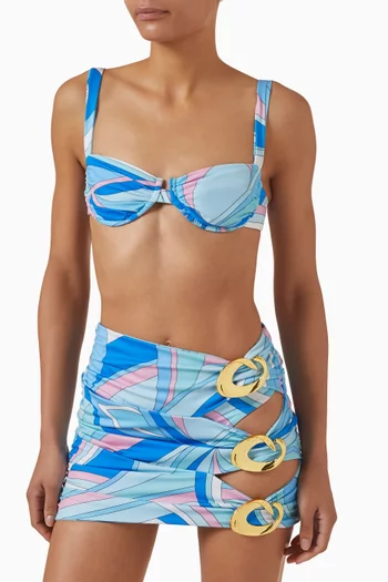 تنورة كوبيه هالو قصيرة بفتحات