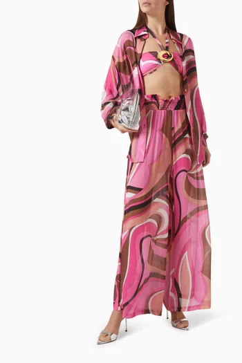 بنطال ميشن بقصة ساق واسعة فيسكوز