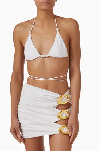 تنورة كوبيه هالو قصيرة بفتحات