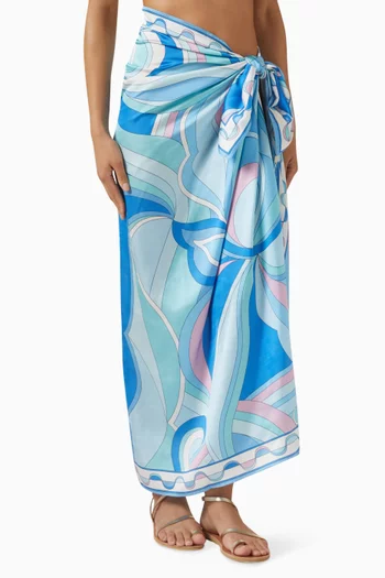 وشاح طويل بنقشة بوليستر ستان