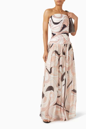 Mode Printed Maxi Dress in Viscose