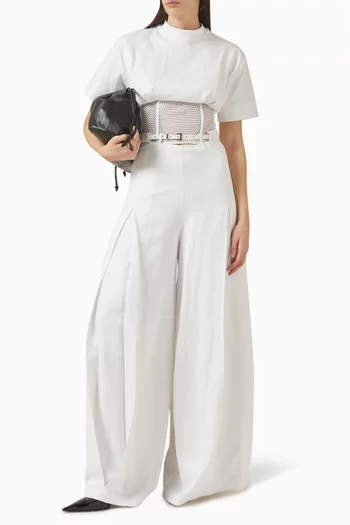 تي شيرت بتصميم مشد شبكي مقسم لأجزاء