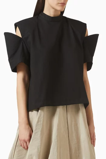 Cut-out T-shirt in Twill