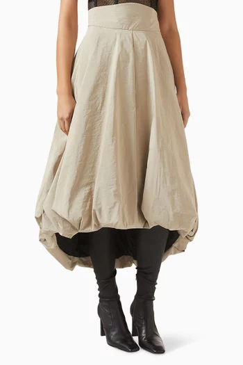 تنورة بتصميم منفوخ وخصر مرتفع