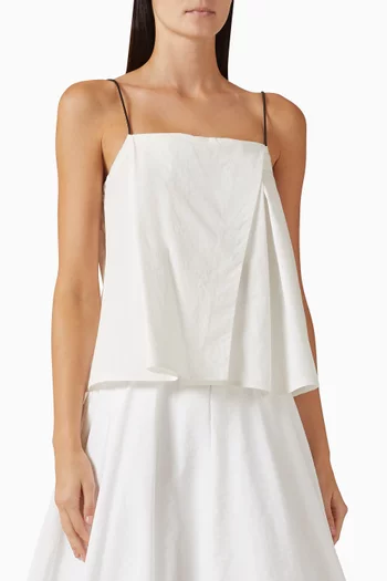 Wrap Balloon Top in Cotton-twill