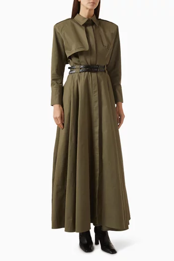 Trench Maxi Dress in Cotton