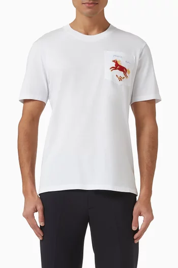 Horse-print T-shirt in Cotton