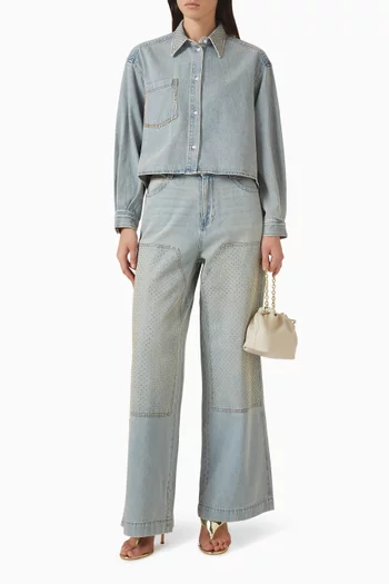 Lady Rhinestone Crop Shirt