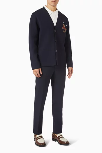 كارديغان مزين بحصان مزيج فيسكوز