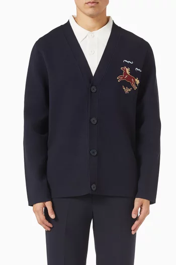 كارديغان مزين بحصان مزيج فيسكوز