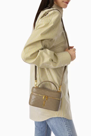 حقيبة مستحضرات تجميل غابي جلد ماعز