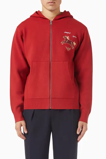 كارديغان للبيت مزين بحصان وسحّاب