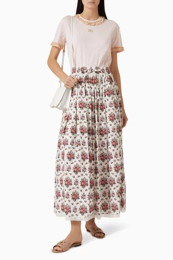 Ruffle-trim T-shirt in Jersey