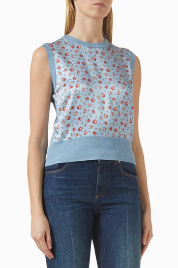 Small Rose-print Tank Top in Silk
