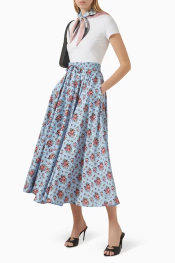 Small Flower Bouquets-print Circle Skirt