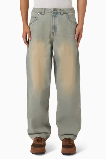 بنطال جينز بقصة فضفاضة دينم