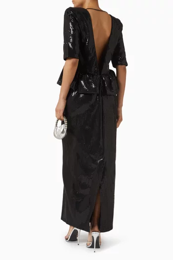 فستان مطرز بالترتر