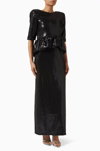 فستان مطرز بالترتر